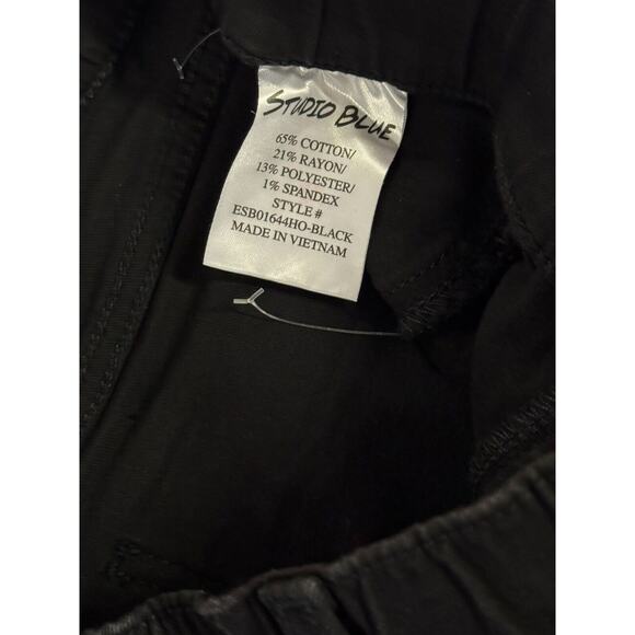 Studio Blue Womens Pull-On Mid Rise Skinny Leg Elastic Waist Size 28 Black - Picture 6 of 6